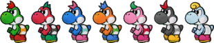 Variants of the Yoshi in Paper Mario: The Thousand-Year Door