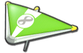 Thumbnail of Lime-green Mii's Super Glider (with 8 icon), in Mario Kart 8.