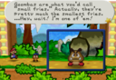 Goombario tattling a Goomba in Paper Mario