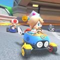 Baby Rosalina driving the Blue Biddybuggy