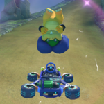 Ludwig von Koopa performing a trick. Mario Kart 8.