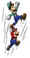 Mario and Luigi performing a High Jump