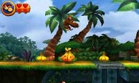 The Kongs jump over a few gourds