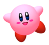 A sticker of Kirby in the game Super Smash Bros. Brawl.