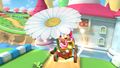 Toadette gliding in the Apple Kart with the Daisy Glider on 3DS Mario Circuit R