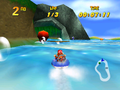 Bubbler and Diddy racing in Diddy Kong Racing