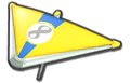 Thumbnail of Yellow Mii's Super Glider (with 8 icon), in Mario Kart 8.