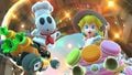 Peach (Vacation) and Shy Guy (Pastry Chef) tricking