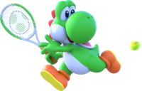 Artwork of Yoshi for Mario Tennis Aces