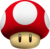 Artwork of a Super Mushroom from New Super Mario Bros.; also reused for the Dash Mushroom in Mario Kart Wii.