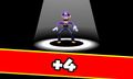 Waluigi receiving a  4 in Mario Golf: World Tour