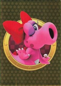 Birdo golden card from the Super Mario Trading Card Collection