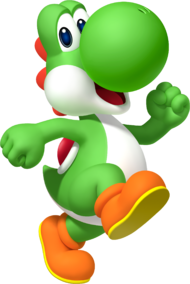 Artwork of Yoshi for Fortune Street (reused for New Super Mario Bros. U and Mario & Sonic at the Rio 2016 Olympic Games)