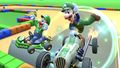 Luigi and Luigi (Classic) tricking on RMX Mario Circuit 1