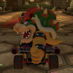 Bowser performing a trick. Mario Kart 8.