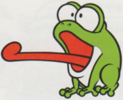 Artwork of a Bopping Toady, from Super Mario Land 2: 6 Golden Coins.