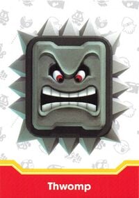 Thwomp enemy card from the Super Mario Trading Card Collection