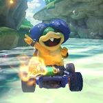 Ludwig von Koopa performing a trick. Mario Kart 8.