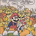 Enemies surrounding Mario and Toad