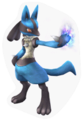 Lucario, the Aura Pokemon. He's trying to discover a new [pwer.