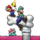 Artwork of Mario, Luigi, and Starlow exploring inside Bowser's body. A Spike Blop is seen underneath the bone.