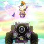 Waluigi performing a Trick in Mario Kart Wii