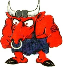 Artwork of Minotaur from Wario Land: Super Mario Land 3