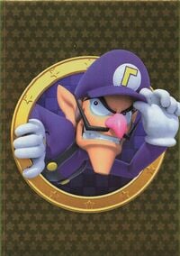 Waluigi golden card from the Super Mario Trading Card Collection