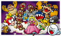 A Sandmaargh and other enemies in a preview graphic for World 7 in Super Mario 3D Land