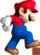 Artwork of Mega Mario about to crush a brick for New Super Mario Bros.