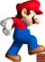 Artwork of Mega Mario about to crush a brick for New Super Mario Bros.