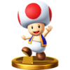 Toad's trophy render from Super Smash Bros. for Wii U