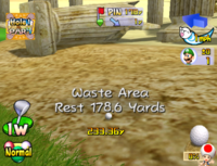 Waste Area terrain in Mario Golf: Toadstool Tour.