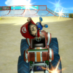 Baby Mario performing a Trick in Mario Kart Wii