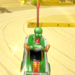 Yoshi performing a Trick in Mario Kart Wii