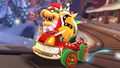 Bowser (Santa) drifting in the Holiday King on Merry Mountain