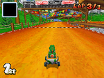 Yoshi racing on the course