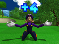 Waluigi receiving a  4 in Mario Golf: Toadstool Tour