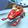 Donkey Kong in the Snow Skimmer on DS DK Pass