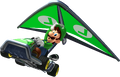 Luigi gliding in his Standard Kart