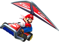 Mario gliding in his Standard Kart