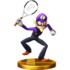 Waluigi's trophy render from Super Smash Bros. for Wii U