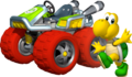 Koopa Troopa's kart, equipped with the Red Monster tires