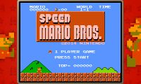 The title screen of Speed Mario Bros. (Super Mario Bros. high speed version)