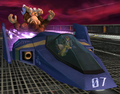 Captain Falcon rides his Blue Falcon into his opponents