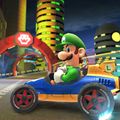 Luigi on 3DS Neo Bowser City, referencing the Luigi's Death Stare meme