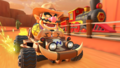 Wario (Cowboy) drifting in the Brown Offroader on N64 Kalimari Desert