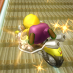 Wario performing a Trick in Mario Kart Wii