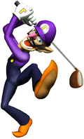 Artwork of Waluigi in Mario Golf: Toadstool Tour.