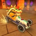 Bowser drifting in the Dasher II on GBA Bowser's Castle 1